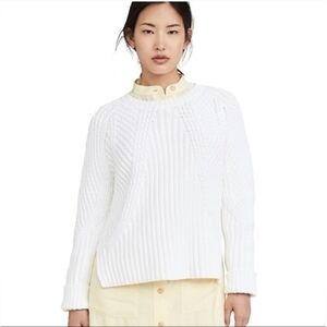 Vince Mixed Rib Crewneck Sweater Optic White XXSmall